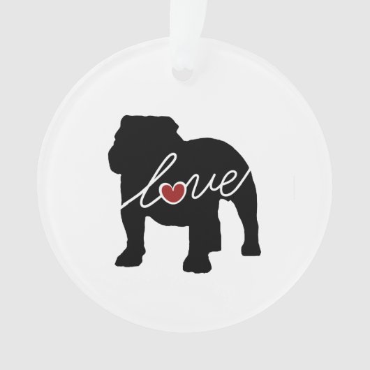 English Bulldog Love Ornament (voorkant)