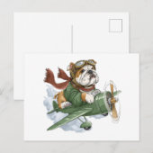 English Bulldog Pilot Airplane Briefkaart (Voorkant / Achterkant)