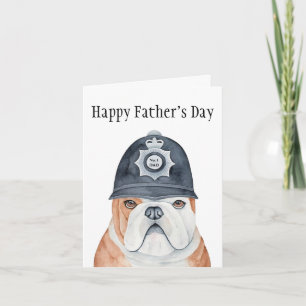 English Bulldog Police Dog No1 Dad Vaderdag Kaart