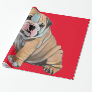 English Bulldog Red Cadeaupapier