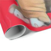 English Bulldog Red Cadeaupapier (Rol Hoek)