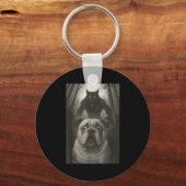 English Bulldog Selfie With Werewolf Funny  Sleutelhanger (Voorkant)