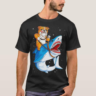 English Bulldog Shark T shirt Kids Space Galaxy Ja