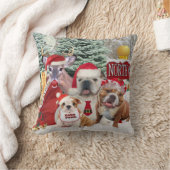 English Bulldog Winter Fun Pillow Kussen (Deken)