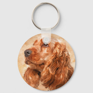 English Cocker Spaniel Dog Digital Art Sleutelhanger
