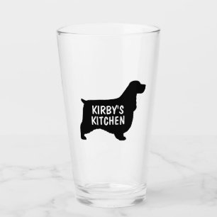 English Cocker Spaniel Dog Silhouette Personalized Glas