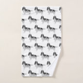 English Cocker Spaniel en motif noir et blanc (Serviette à main)