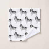 English Cocker Spaniel en motif noir et blanc (Gant de toilette)