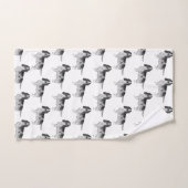English Cocker Spaniel en motif noir et blanc (Serviette à main)