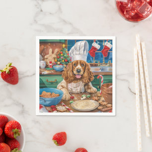 English Cocker Spaniel Kerstbakken: Kerstmis Servet