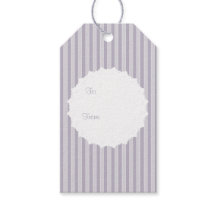 English Cottage Lilac Striped with Lace Doily