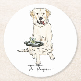 English Cream Golden Retriever  Wedding  Ronde Kartonnen Onderzetter