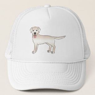 English Cream Labrador Retriever Cartoon Dog Trucker Pet