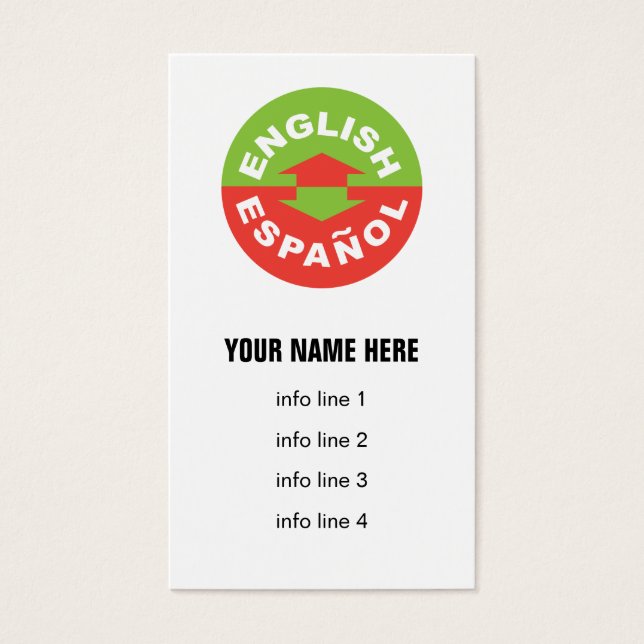 English Español symbole bilingue (Devant)