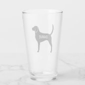 English Foxhound Dog Silhouette Persoonlijk Glas (Achterkant)