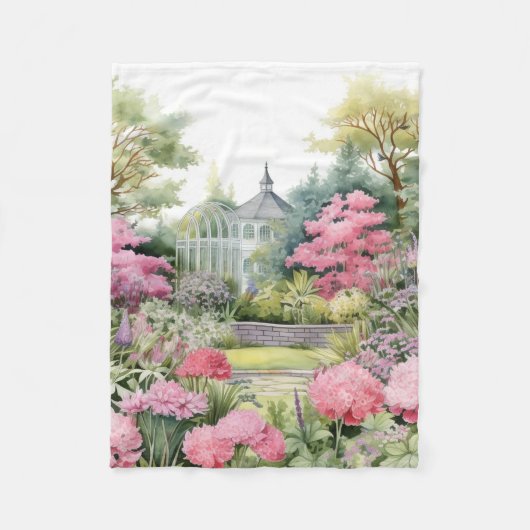 English Garden Landscape Fleece Deken (Voorkant)