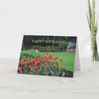 English Garden Tulips Birthday Greeting Kaart