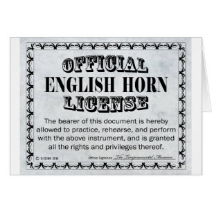 English Horn Licence