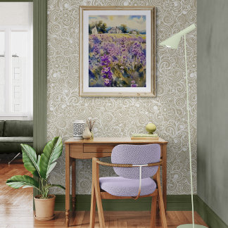 English Lavender Landscape Foto Afdruk