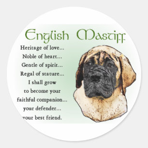 English Mastiff Art Gifts Ronde Sticker