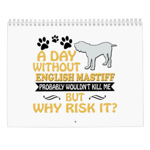 English Mastiff Calendar 2019 2020 Gifts Women Mam Kalender