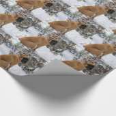 English Mastiff dog "Snow Pose" foto Cadeaupapier (Hoek)