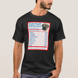 English Mastiff Hondenras Owner Nutrition Facts T-shirt