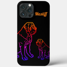 English Mastiff Neon englische Dogge iPhone 13 Pro Max Hoesje
