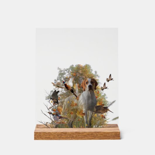 English Pointer  Acryl Bord (Voorkant)