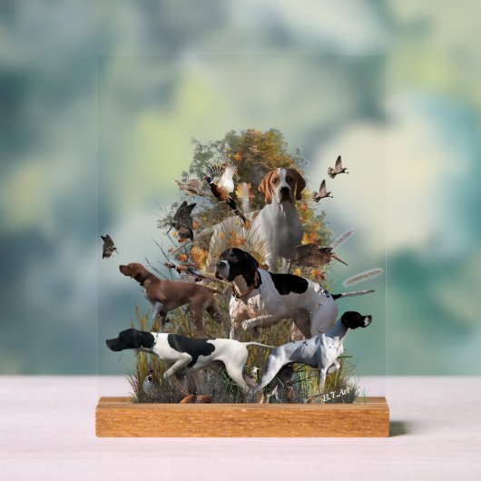 English Pointer  Acryl Bord (Neutraal)