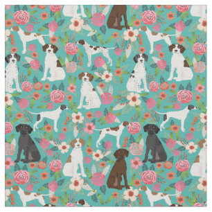English Pointer Dog Florals Stof