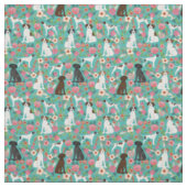 English Pointer Dog Florals Stof (Swatch)