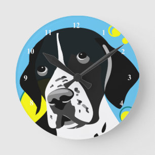 English Pointer Dog Ronde Klok