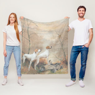 English Pointer jaagt op de fazanten Fleece Deken