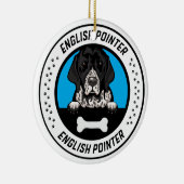 English Pointer Peeking Illustration Badge Keramisch Ornament (Rechts)