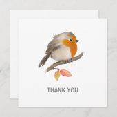 English Robin Bird Bedankkaart (Voorkant / Achterkant)