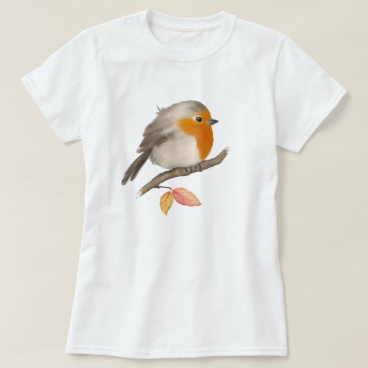 English Robin Bird T-shirt (Design voorkant)
