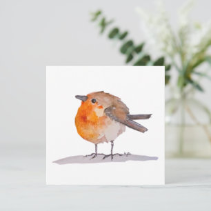 English Robin Watercolor Feestdagenkaart