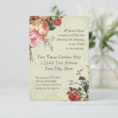 English Rose Bouquet,  in Modern Swirl Leaf Kaart (Staand voorkant)