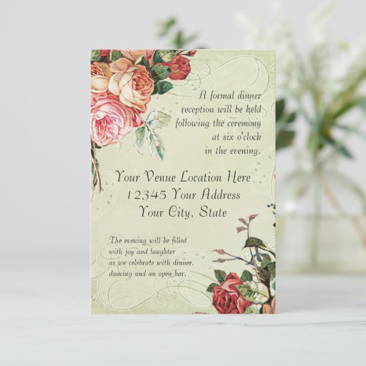 English Rose Bouquet,  in Modern Swirl Leaf Kaart (Staand voorkant)