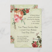 English Rose Bouquet,  in Modern Swirl Leaf Kaart (Voorkant / Achterkant)