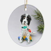 English Setter Dog kerstversiering Keramisch Ornament (Links)
