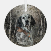 English Setter Glas Ornament (Achterkant)