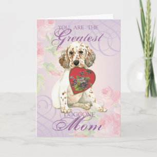 English Setter Heart mama Kaart