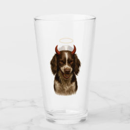 English Springer Spaniel Angel / Devil Glass Glas