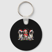 English Springer Spaniel Dog Christmas Matching Fa Sleutelhanger (Voorkant)