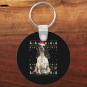 English Springer Spaniel Dog Christmas Ugly Sweate Sleutelhanger (Voorkant)