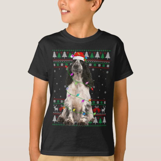 English Springer Spaniel Dog Christmas Ugly Sweate T-shirt (Voorkant)