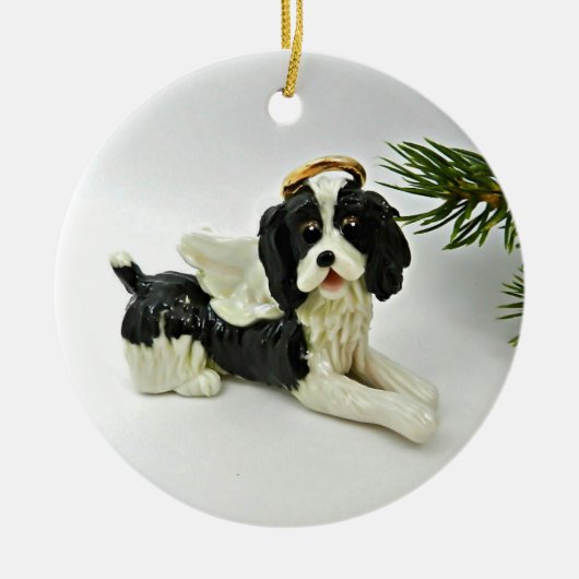 English Springer Spaniel Dog kerstversiering Keramisch Ornament (Voorkant)