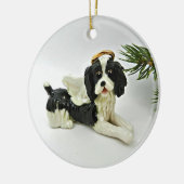 English Springer Spaniel Dog kerstversiering Keramisch Ornament (Links)